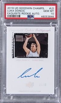 2019 UD Goodwin Champs "Exquisite Collection" Rookie Autograph #LD Luka Doncic Signed Rookie Card (#95/99) – PSA GEM MT 10 "1 of 1!"